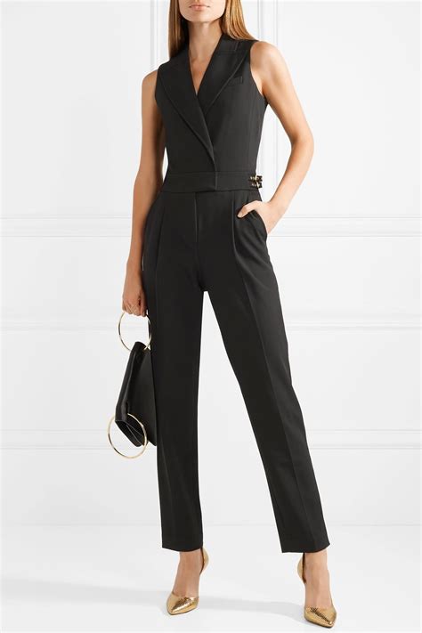 michael kors jumpsuit schwarz mit verzierung|michael kors sleeveless belted jumpsuit.